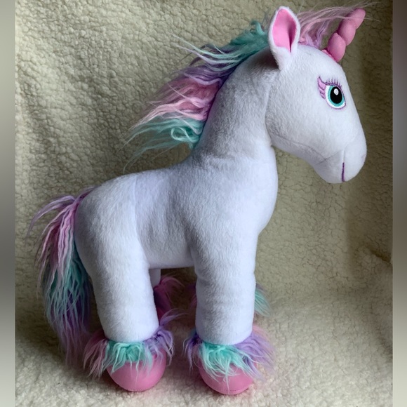 Unicorn Build a Bear Stuffed Animal Embroidered Eyes BABW Plush - Picture 2 of 5